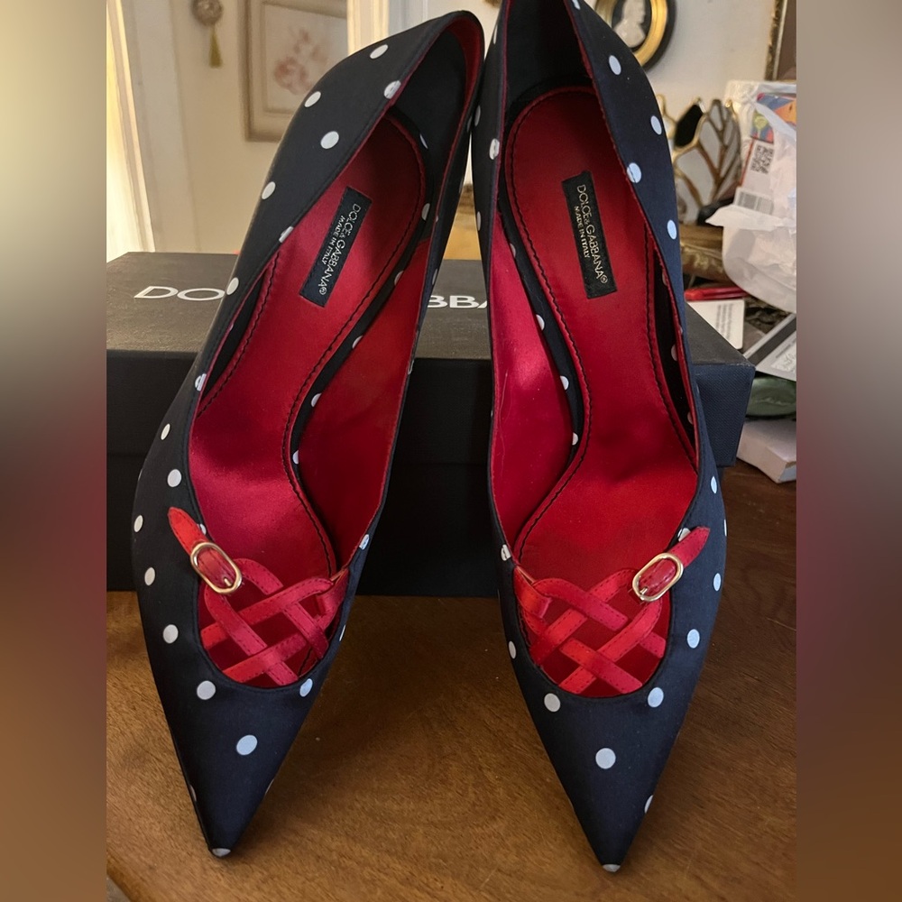 Dolce & Gabbana Black and White Polka Dot Pumps
